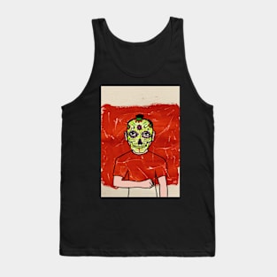 Skull Face NFT - Macabre Elegance: Male Character with Dark Eyes and Light Skin Tank Top